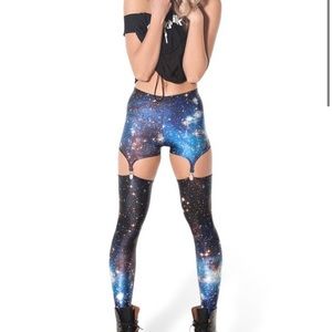 Blackmilk galaxy suspender leggings